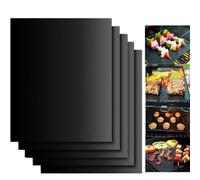 Set de 5 Tapis pour Barbecue Grille et Four 40x33cm Anti-adhérent et Réutilisable