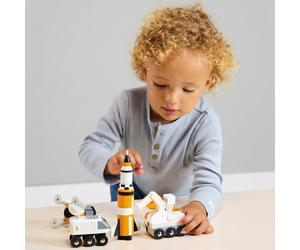 Set de 5 véhicules voyageurs de l'espace en bois