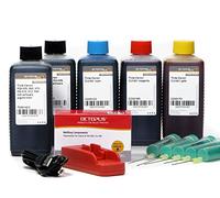 Set de 5 x 100 ml d'encre et chip resetter pour cartouches de recharge Canon PGI-570 CLI-571, réinitialisation illimitée (non-OEM)