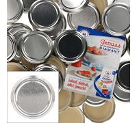 set de 50 couvercles de rechange To 82 argent pour bocaux 230ml / 350ml / 435ml avec livret de recettes