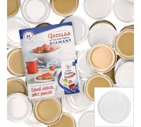 set de 50 couvercles TO66 Blanc Couvercles Twist-Off Bocaux à bord rond Mise en conserve Couvercles de rechange