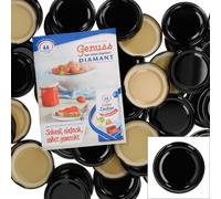 set de 50 couvercles TO66 noir Couvercle pour bocaux à bord rond Mise en conserve Couvercle de remplacement