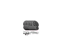 Hop-Sport Ensemble d'haltères 56 kg, Barre longue SZ 120 cm, Barres courtes 45 cm, Disques de poids 6x5 kg, 4x2,5 kg, 6x1,25 kg