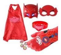 Set de 5pcs costume Pyjamasques pour enfant déguisement cosplay super heros - Bibou Rouge G