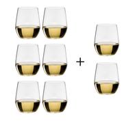 Set de 6+2 de verres á vin Viognier O Wine H 9,6cm, 320ccm