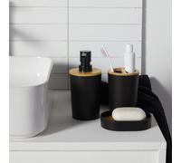 Access SDB, Lot de 6, en Plastique, Bambou, Ensemble Complet, Black