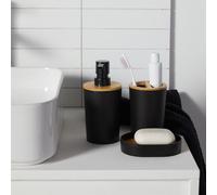Set de 6 accessoires de salle de bain et WC avec bambou 36x9cm