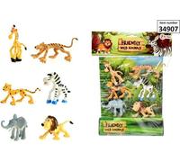 set de 6 animaux sauvages différents et amusants en plastique, 6 fois assortis, chacun env. 8,5 x 7 cm