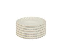 Set de 6 assiettes à dessert beiges en céramique (Ø21,7cm) - SHELLY -