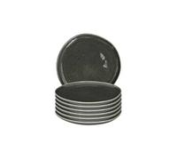 Set de 6 assiettes à dessert en céramique au grés du temps vert (Ø21cm) - MAKA -