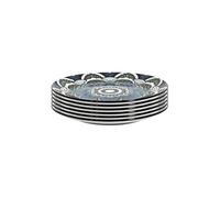 Set de 6 assiettes à dessert en porcelaine bleu mandala (Ø19cm) - MANDALA -