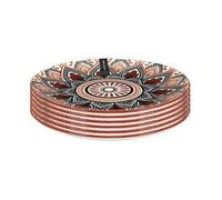 Set de 6 assiettes à dessert en porcelaine orange mandala (Ø19cm) - MANDALA - ALTOBUY Orange G