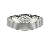 Set de 6 assiettes à dessert en porcelaine vert mandala (Ø19cm) - MANDALA -