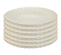 Set de 6 assiettes de présentation beiges en céramique (Ø32 cm) - SHELLY - ALTOBUY Beige G