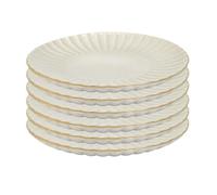 Set de 6 assiettes plates beiges en céramique (Ø27cm) - SHELLY