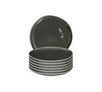 Set de 6 assiettes plates en céramique au grés du temps vert (Ø27cm) - MAKA -