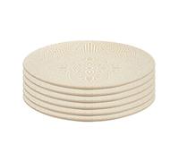 Set de 6 assiettes plates en céramique beige motif mandala (Ø27 cm) - AKKA - ALTOBUY Beige G