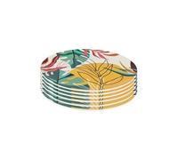 Set de 6 assiettes plates en plastique paradis exotique (Ø26cm) - ANTILLES -