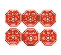 Set de 6 autocollants d’alarme I 5 x 5 cm I Attention bâtiment, objet protégé par alarme électronique I pour fenêtres, portes I adhésif intérieur, résistant aux intempéries I hin166