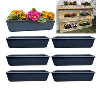 set de 6 bacs à fleurs Balconnière Insert adapté aux palettes Europe pour fleurs, herbes aromatiques et fruits 6 pièces 37cm