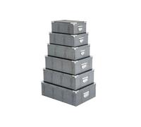 - Set de 6 Boîtes de Rangement "Croco" 48cm Gris