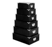 Set de 6 Boîtes de Rangement "Uni" 48cm Noir