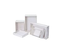 Set de 6 boîtes en bois MENDLER HWC-C20 blanc shabby Blanc