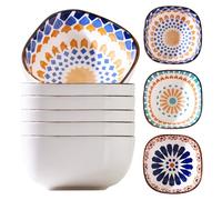 Set De 6 Bols À Dessert en Céramique, Bol Petit Dejeuner, Bol Dejeuner, Bols Colorée En Porcelaine, 200ml, Snack - Passe Au Lave Vaisselle Et Au Micro Ondes, pour Céréales, Soupe, Salade, Snack