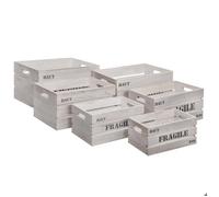 Atmosphera - Set de 6 caisses cagettes Jour - Gris