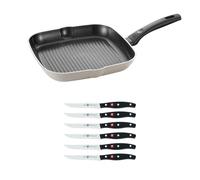 Set de 6 couteaux à steak 12 cm + Gril Ledro 28 cm Zwilling