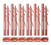 Set de 6 crayons à lèvres Matte Velvet, formule imperméable très pigmentée, kit de maquillage lisse et crémeux longue durée pour une définition précise et une couverture complète de la couleur (01-06)