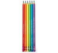 Legami – Lot de 6 crayons HB RPS0001 – papier recyclé, arc-en-ciel, gomme Ø 0,6 cm