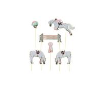 Set De 6 Decorations Cheval D'amour Pour Gateaux