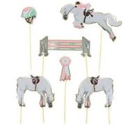 Set de 6 decorations Cheval d'Amour pour gateaux Blanc G