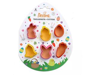 Set de 6 découpoirs Emporte pièces en plastique Pâques 4 cm Decora