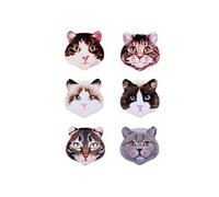 Set de 6 dessous de verre Chat 11 cm - Table Passion - Multicolore - Céramique