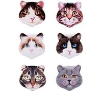 Set de 6 dessous de verre Chat 11 cm - Table Passion - Multicolore - Céramique