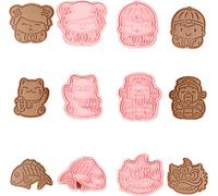 set de 6 emporte-pièces pour le Nouvel An chinois, Emporte-pièces 3D de style chinois, Chats mignons de garçon et de fille, Moules à biscuits, Moules à fondant pour la fabrication d'accessoires de fêt