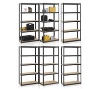 Rayonnage de stockage Basic set de 2 à 8 pièces 180 x 90 x 40 cm Gris