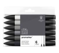 Set 6 marqueurs double pointe PROMARKER. A base d'alcool. Tons neutres assortis