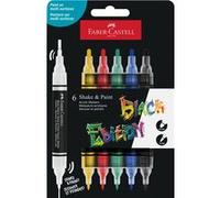 Set de 6 marqueurs acryliques Faber-Castell Shake & Paint Black Edition Multicolore G