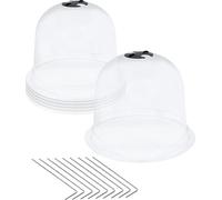 Set de 6 mini-serres - Couvercle en plastique avec ancrage de terre - Cloche de plantation env. Ø 25 x 20 cm (2x3er)