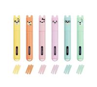 Set De 6 Mini Surligneurs Pastel Teddy'S Style - Multicolore