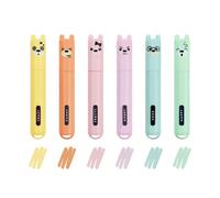 Set De 6 Mini Surligneurs Pastel Teddy'S Style - Multicolore