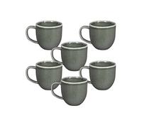 Set de 6 mugs en céramique au grés du temps vert (30cl) - MAKA -