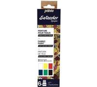 Pébéo Peinture pour tissus – Setacolor Set Initiation – Opaque mat, base eau – 6 flacons de 20 ml