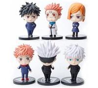 Set de 6 pièces Figurines Jujutsu Kaisen Yuji Sukuna Satoru Nobara Megumi 10 cm G