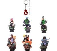 Set de 6 pièces Figurines Naruto Haruno Sakura Uchiha Sasuke Gaara 7cm avec portes clés naruto G
