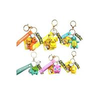 Set de 6 pièces Porte-clés Pokémon Pikachu Psyduck Squirtle Charmander Bulbasaur Jugglypuff 6 cm