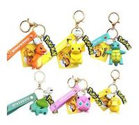 Set de 6 pièces Porte-clés Pokémon Pikachu Psyduck Squirtle Charmander Bulbasaur Jugglypuff 6 cm G